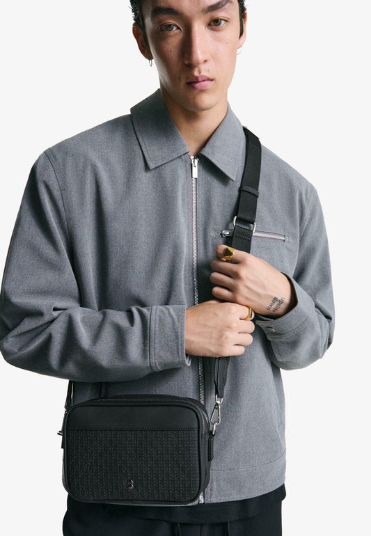 Bershka RAISED DESIGN - Sac bandoulière - black