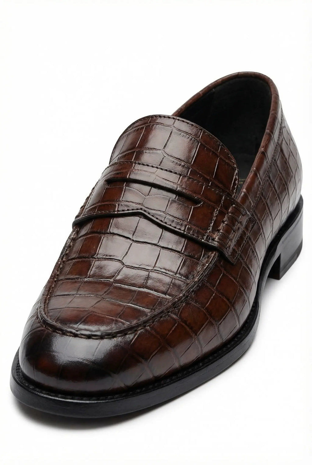 MOCASSINS ANAX EN CUIR CROCO