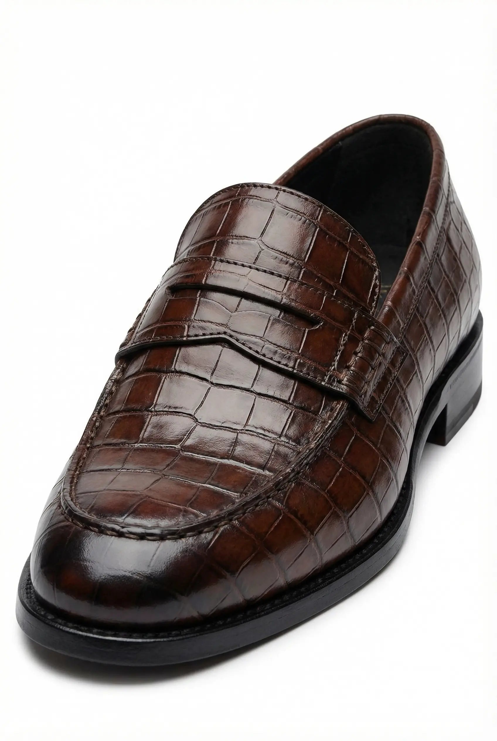 MOCASSINS ANAX EN CUIR CROCO