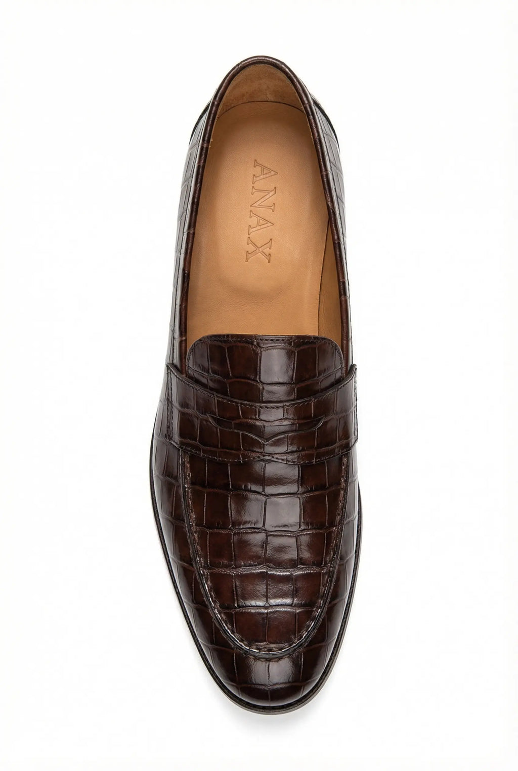 MOCASSINS ANAX EN CUIR CROCO