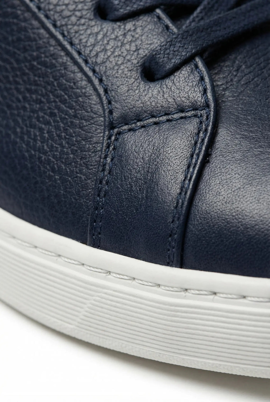 Baskets En Cuir - Bleu Marine