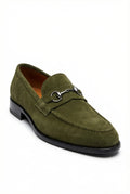 JOHN FOSTER  MOCASSINS EN DAIM VERT POUR HOMMES