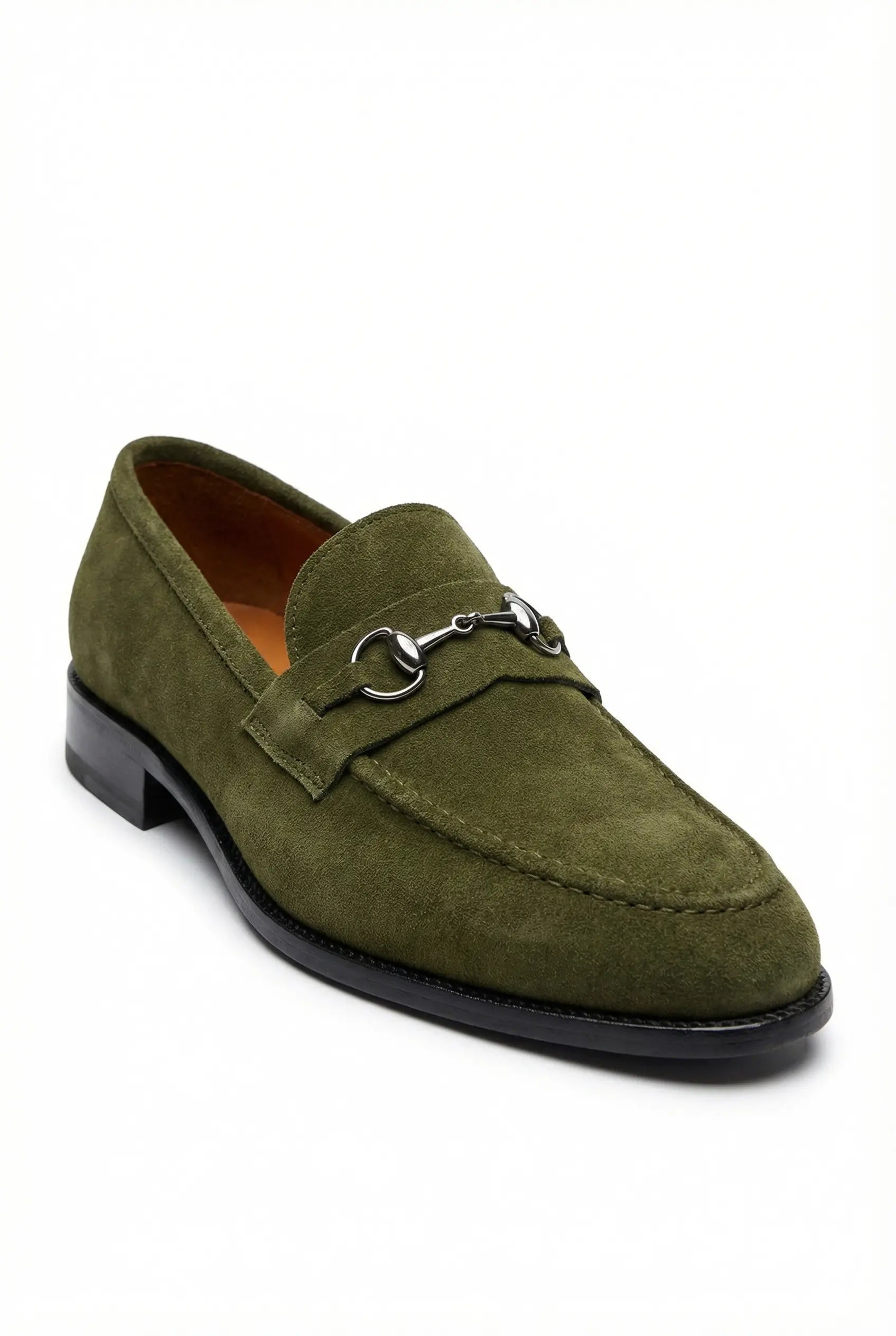JOHN FOSTER  MOCASSINS EN DAIM VERT POUR HOMMES