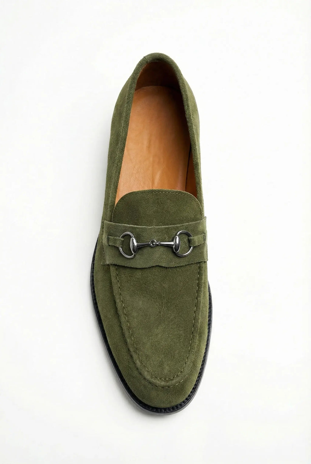 JOHN FOSTER  MOCASSINS EN DAIM VERT POUR HOMMES