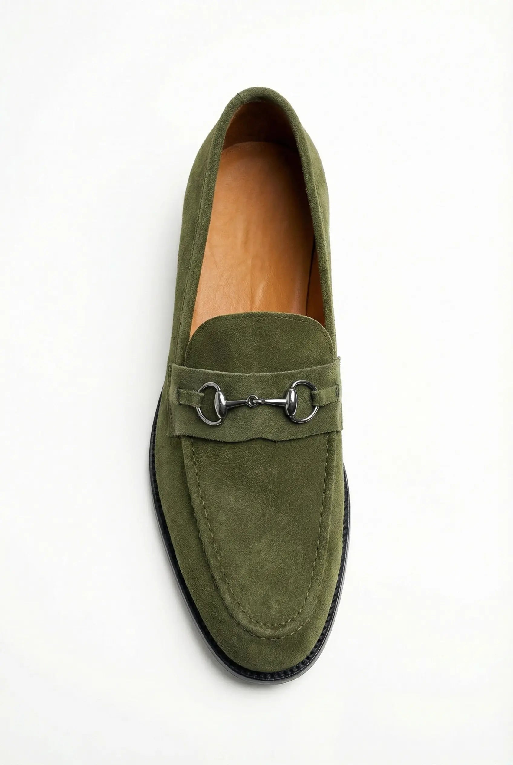 JOHN FOSTER  MOCASSINS EN DAIM VERT POUR HOMMES